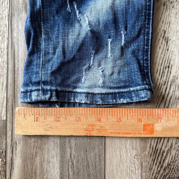 Dsquared2 Mens Blue Distressed Paint Splatter Straight Jeans Denim IT 50 US 34 - Picture 9 of 9